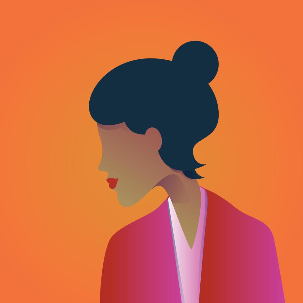 Girl portrait side vector