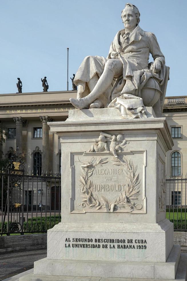 Berlin, Germany, 2014. Humboldt statue outside Humboldt University in Berlin photo