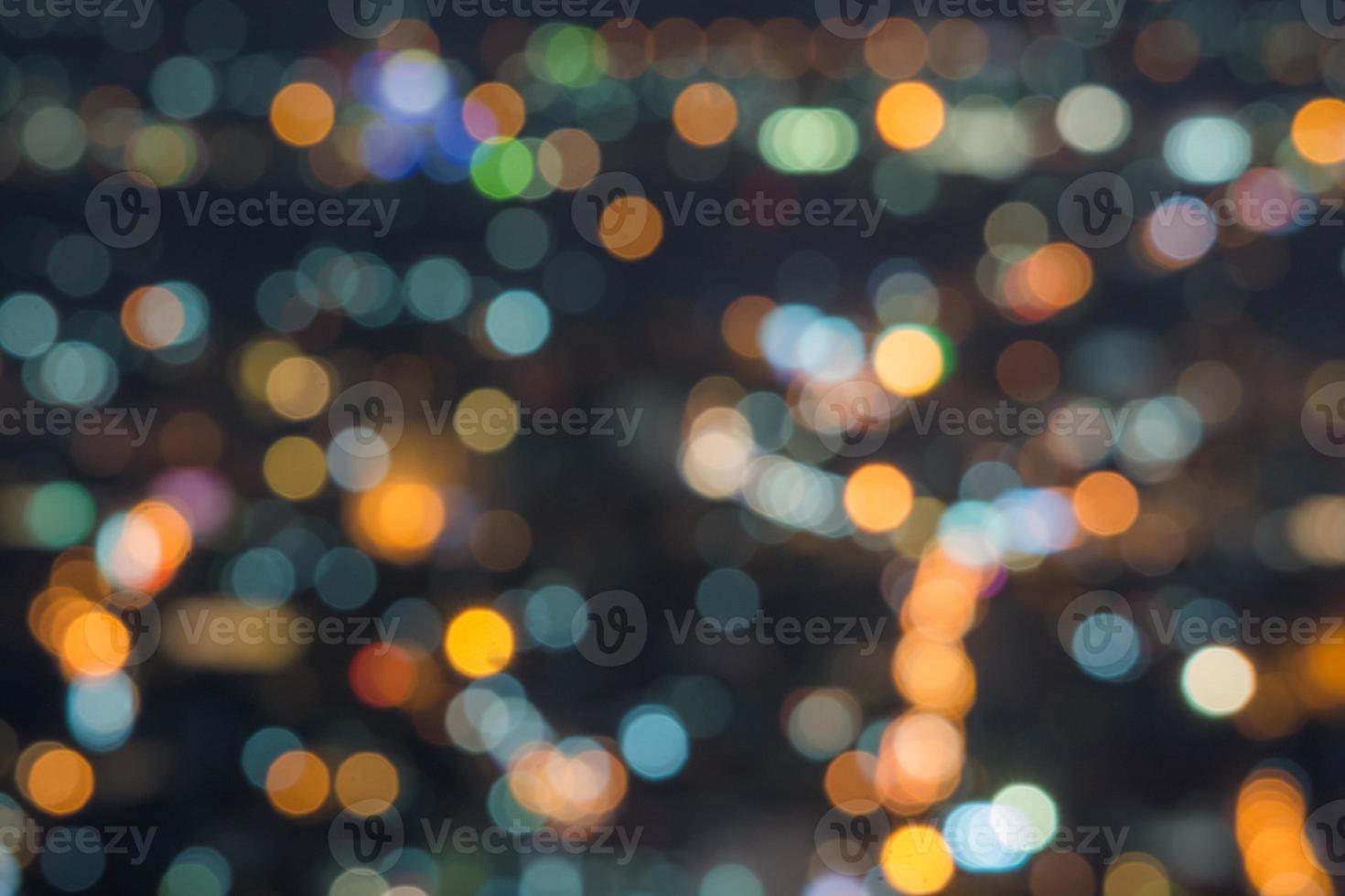 Beautiful Bokeh landscape of city at night photo