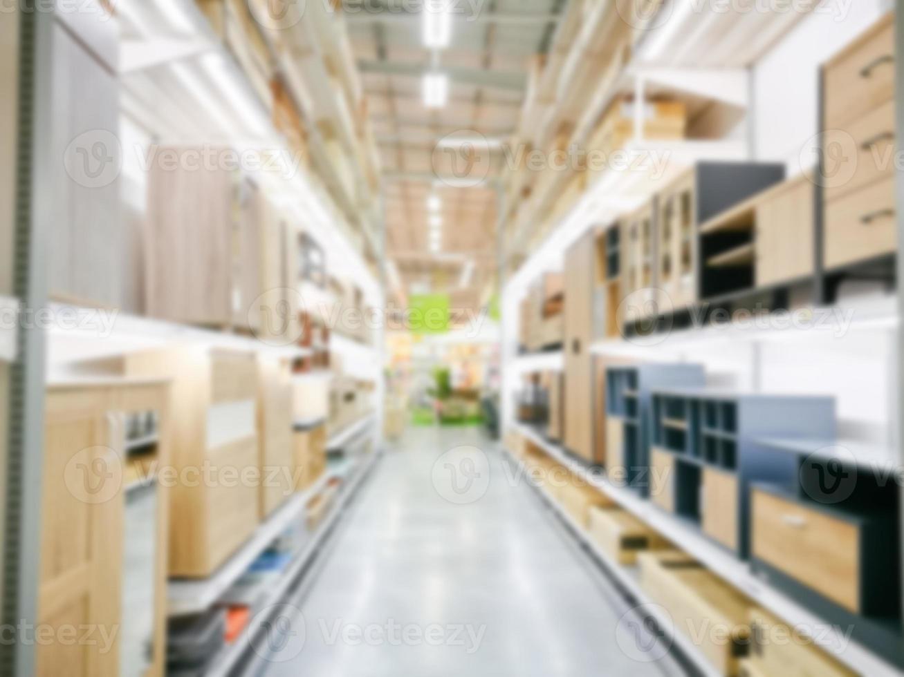 difuminar el interior de la tienda de muebles para el fondo foto