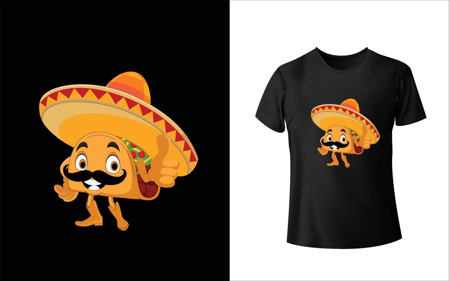 Taco t shirt design vector