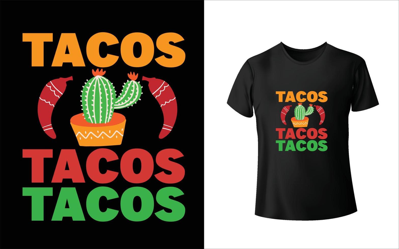 Tacos t shirt design vector