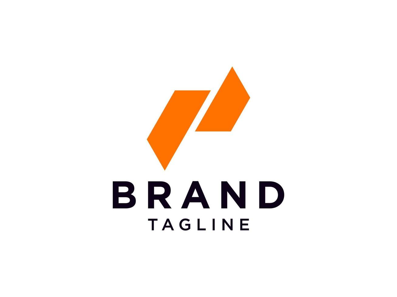 logotipo inicial abstracto de la letra p. línea geométrica naranja aislada sobre fondo blanco. utilizable para logotipos comerciales y de marca. elemento de plantilla de diseño de logotipo de vector plano.