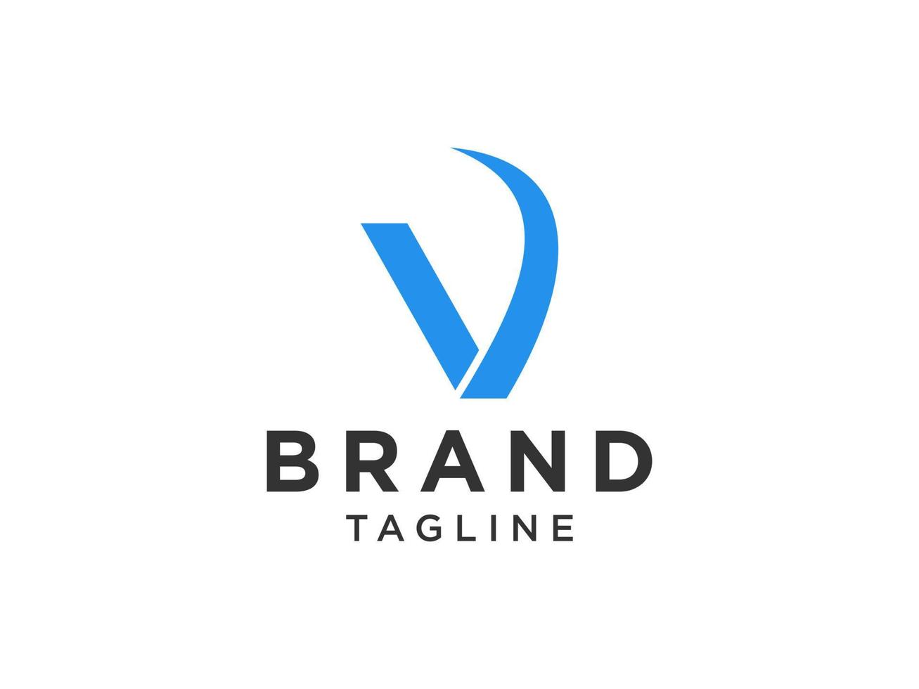 logotipo abstracto de la letra inicial v. azul lineal redondeado. utilizable para logotipos médicos comerciales y sanitarios. elemento de plantilla de diseño de logotipo de vector plano.