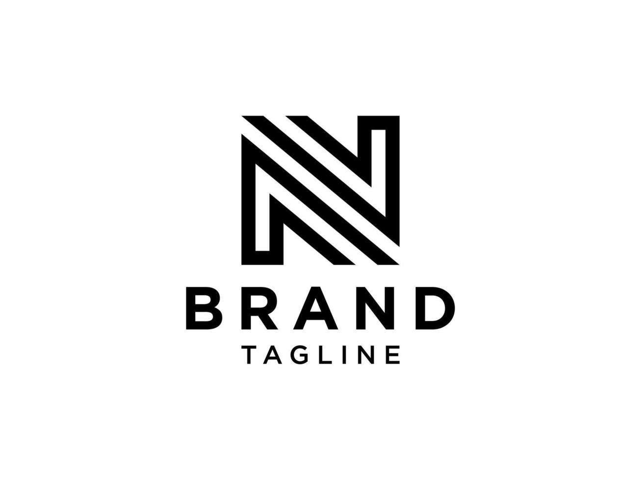 Abstract Initial Letter N Logo. Usable for Business, Technology and Building Logos. Flat Vector Logo Design Template Element.