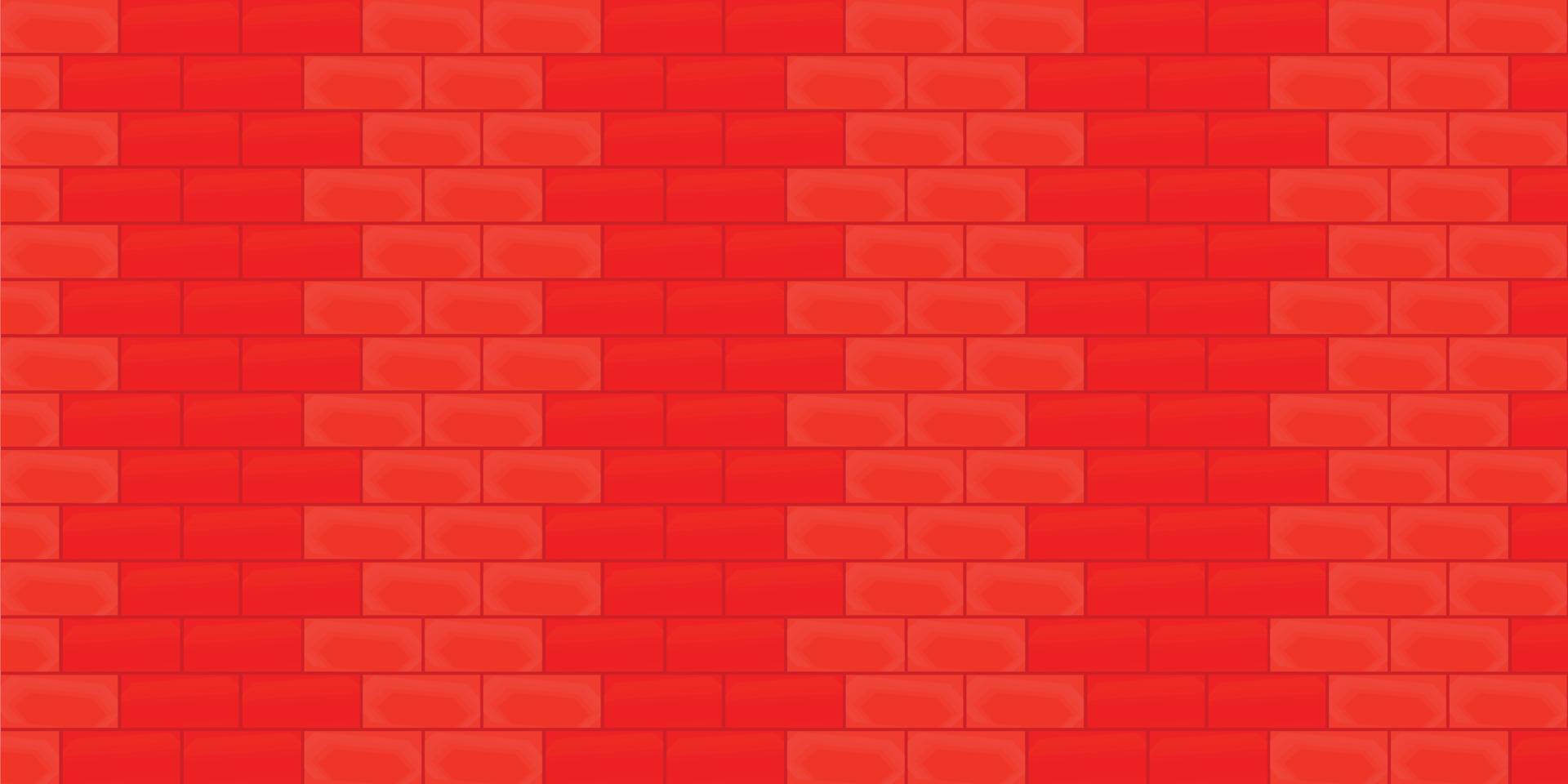 rojo brillante colorido ladrillo pared edificio arquitectura telón de fondo abstracto fondo papel pintado patrón sin costura vector ilustración