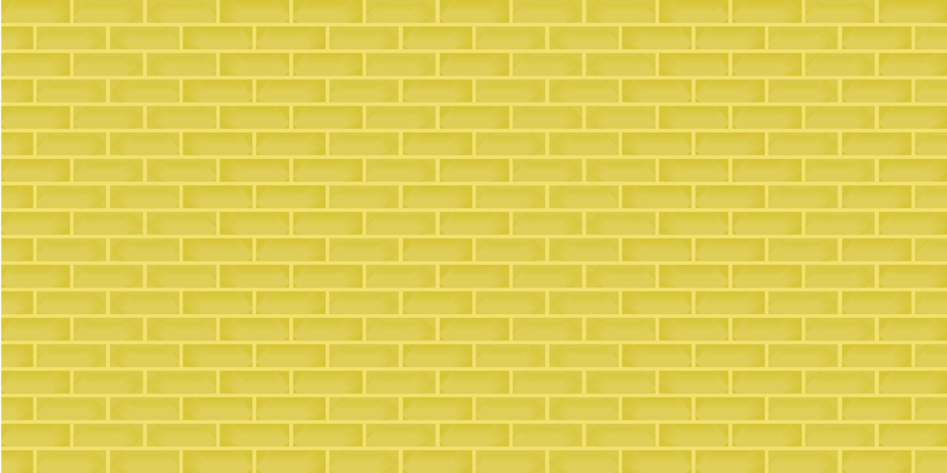 Brick wall decoration yellow color abstract background texture wallpaper backdrop pattern seamless vector illustration