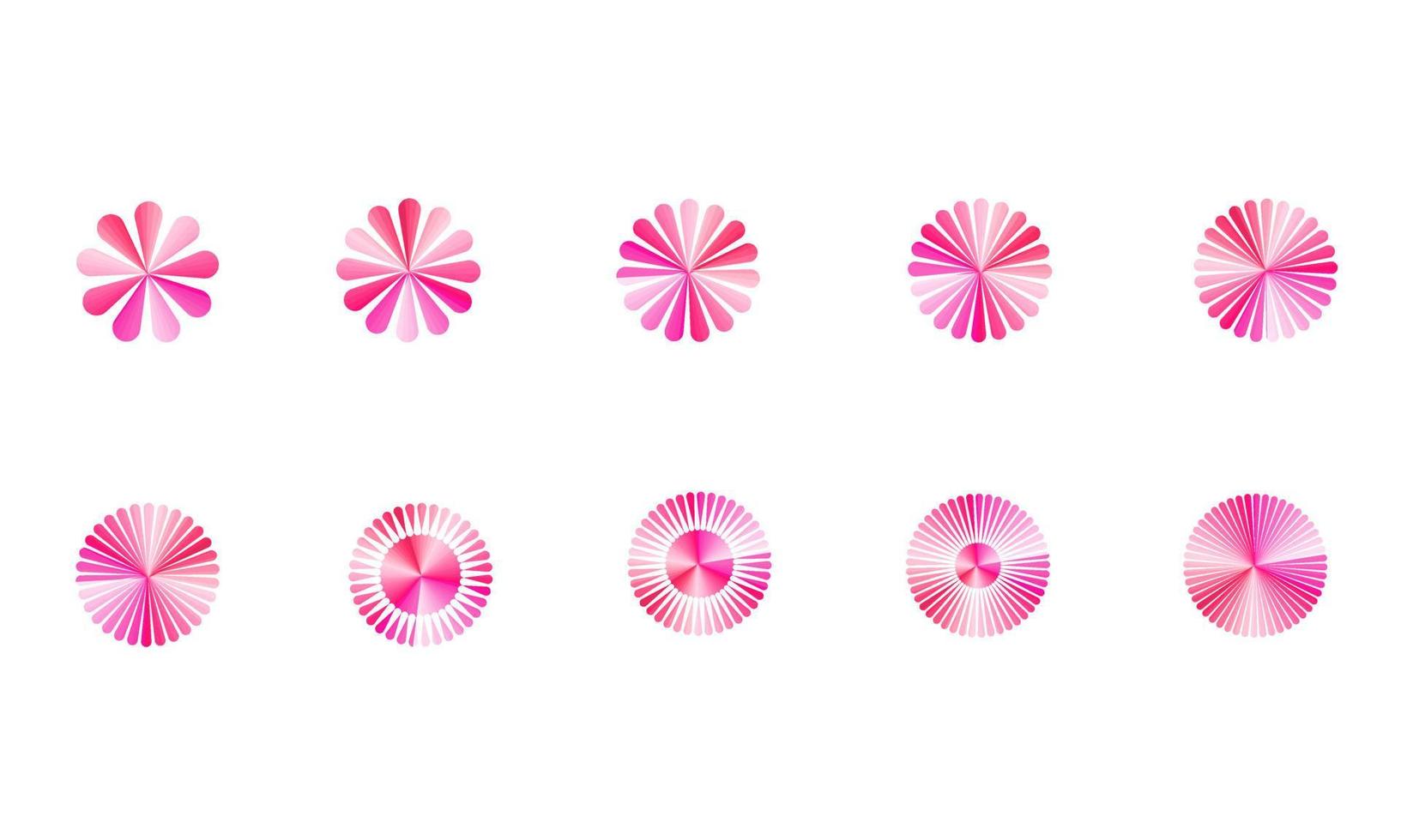 Collection of floral petal icons ornament flakes vector illustration