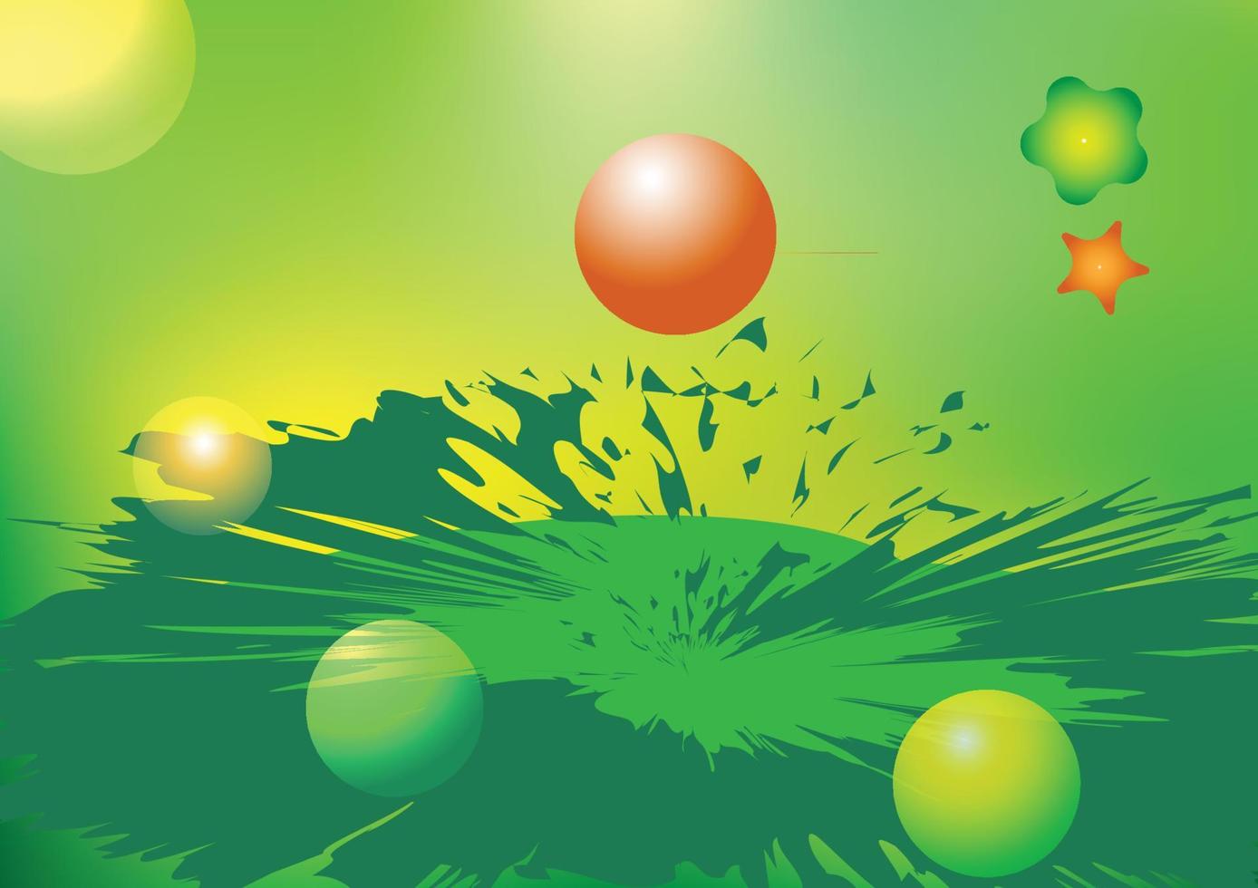 Cartoon illustration ball balloon bright glowing light effect abstract background wallpaper scenery vector EPS10