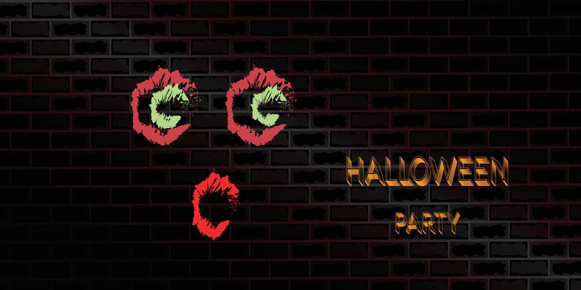 Halloween party paint face zombie grunge brick wall abstract