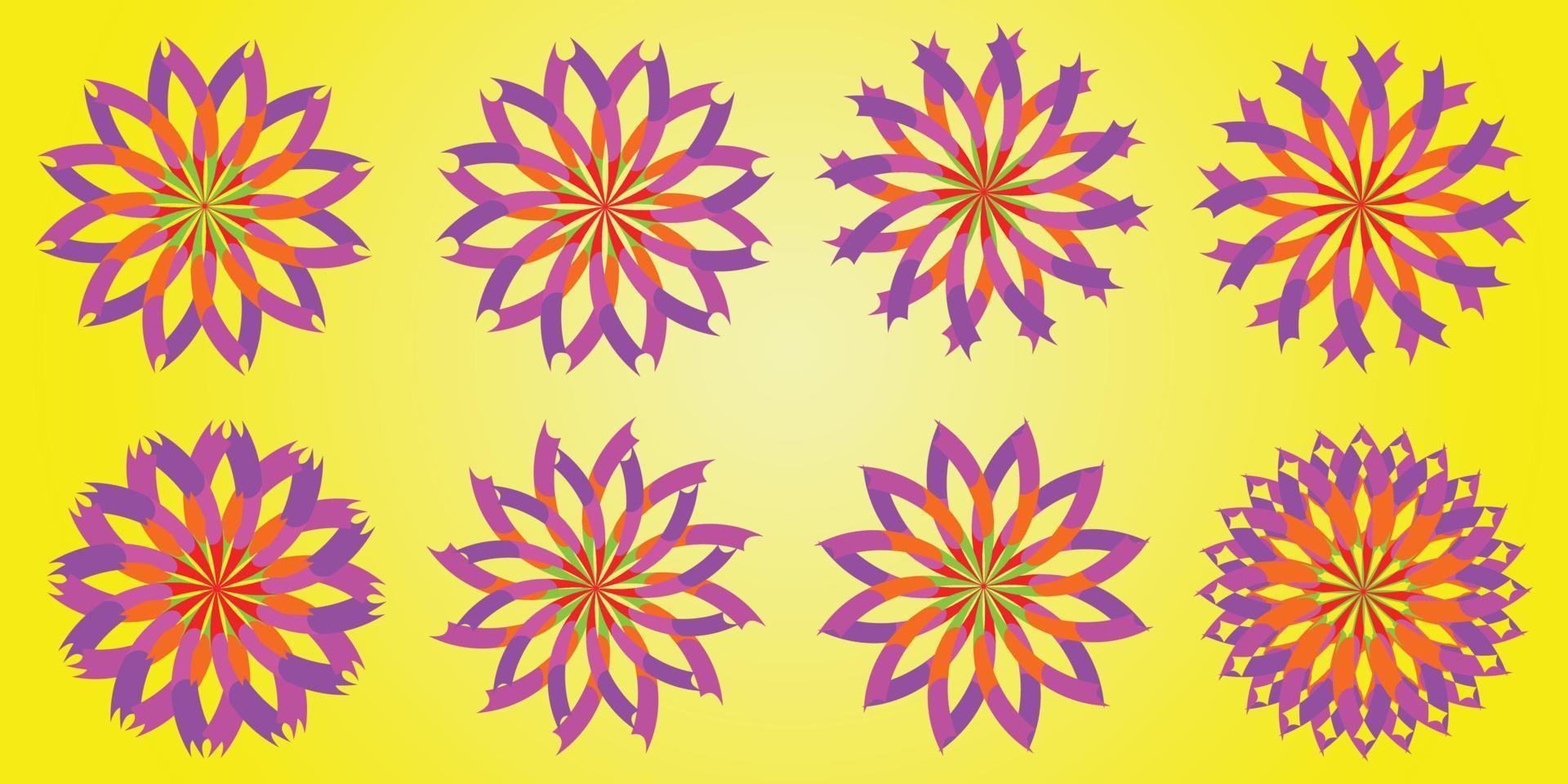 Stars flowers petal foliage blossom icon element abstract background pattern vector illustration EPS10 07232021