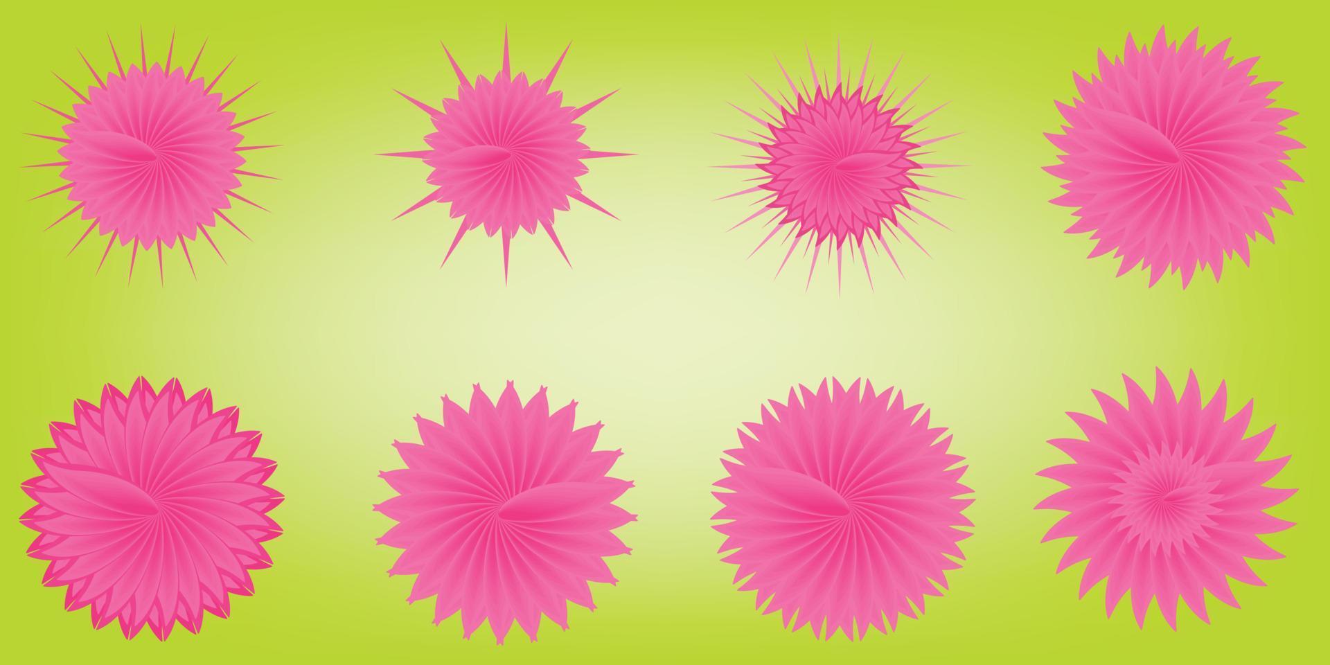 conjunto de flores rosas margarita gerbera girasol crisantemo flora flor pétalo plantas copos de nieve icono objeto elemento aislado patrón de fondo abstracto vector e ilustración