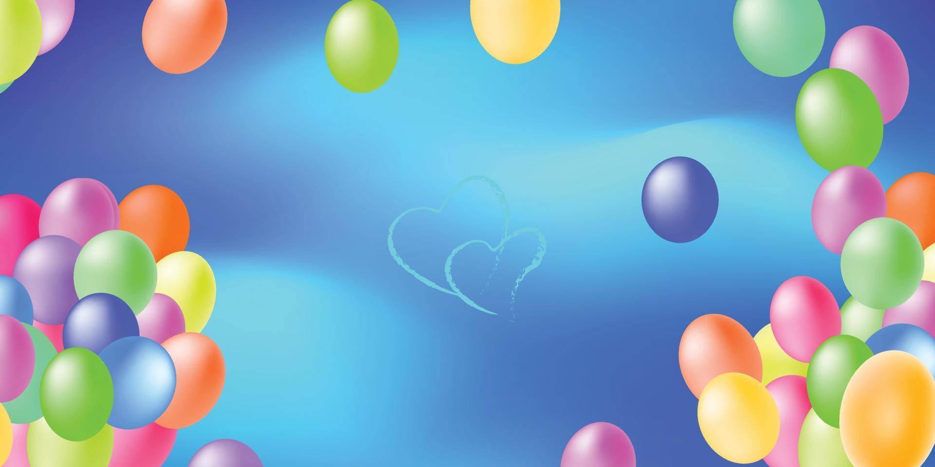 vacaciones de verano, globos flotan en el cielo azul celebración patrón de fondo abstracto ilustración vectorial eps10 vector