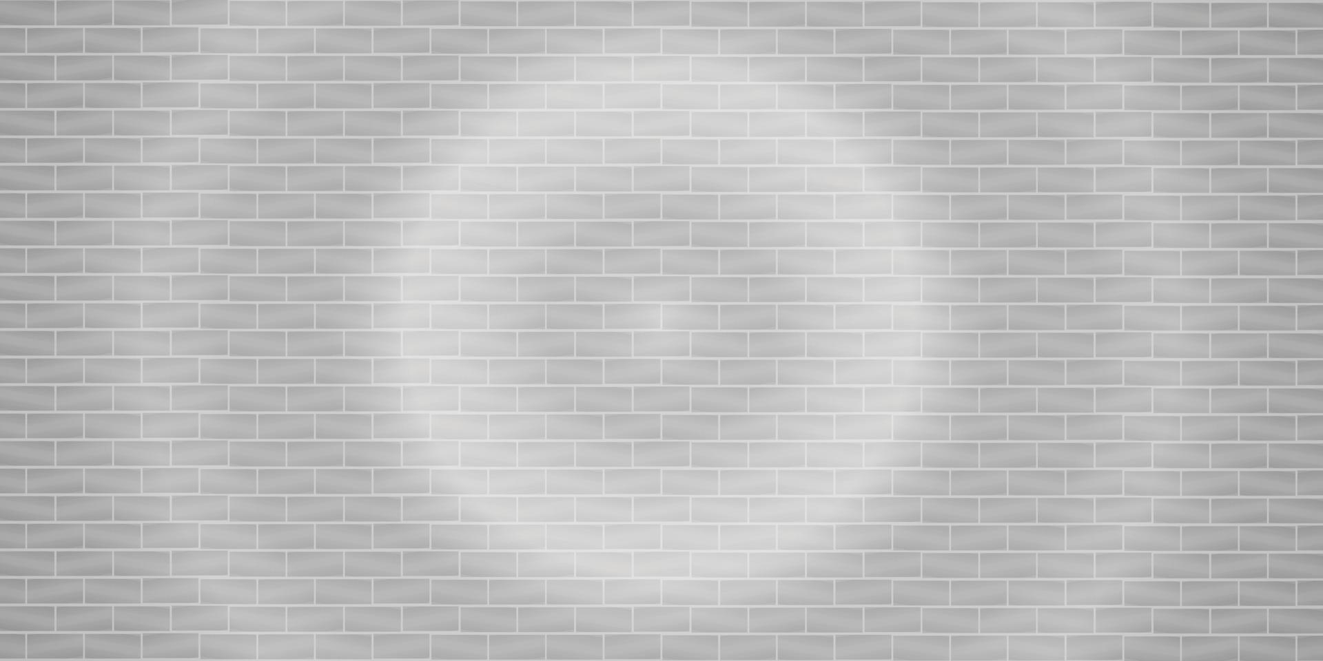 Llamarada de luz gris pared de ladrillo fondo abstracto textura papel pintado telón de fondo patrón sin costuras ilustración vectorial vector