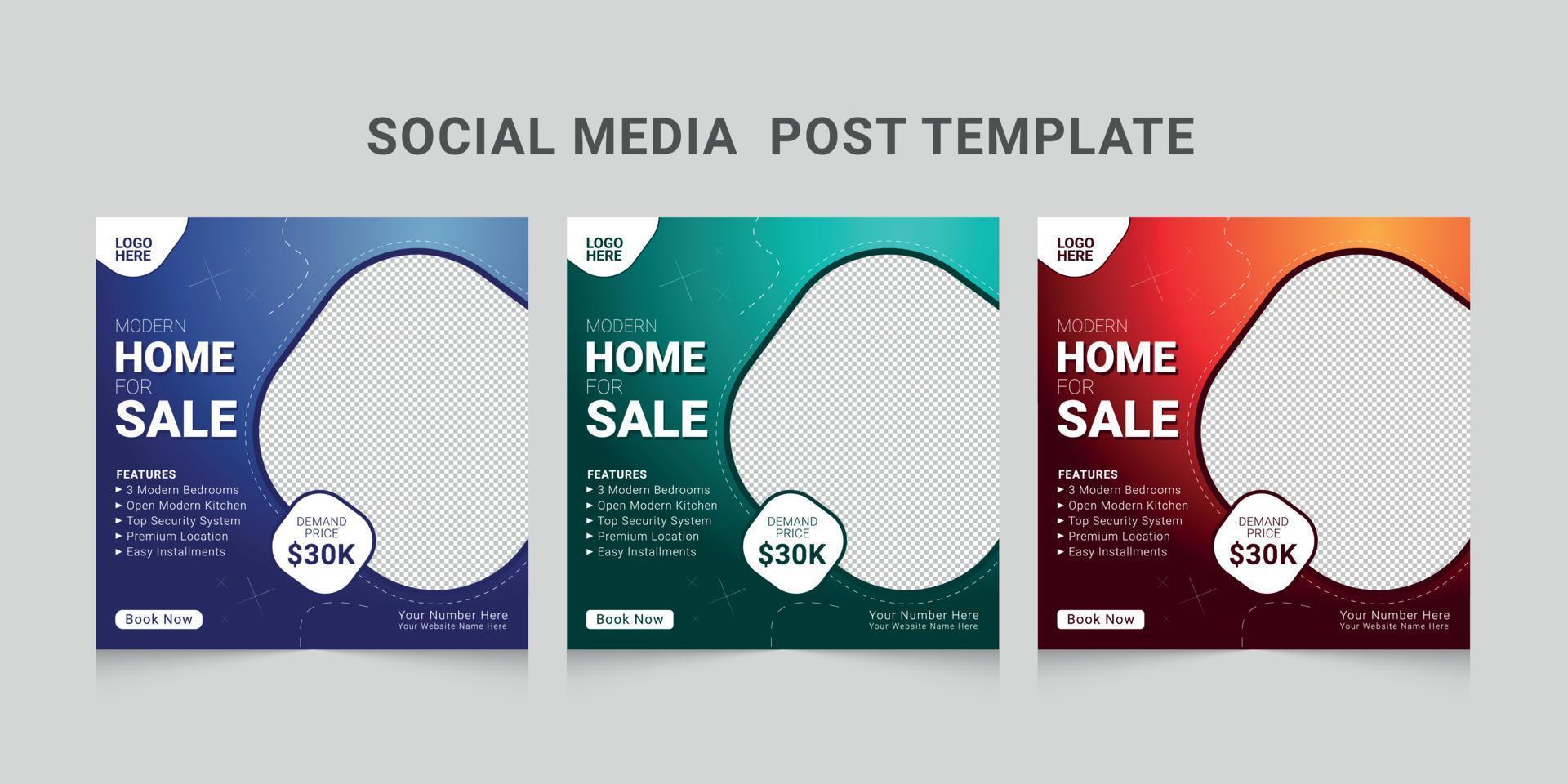 Social Media Post Templates free vector