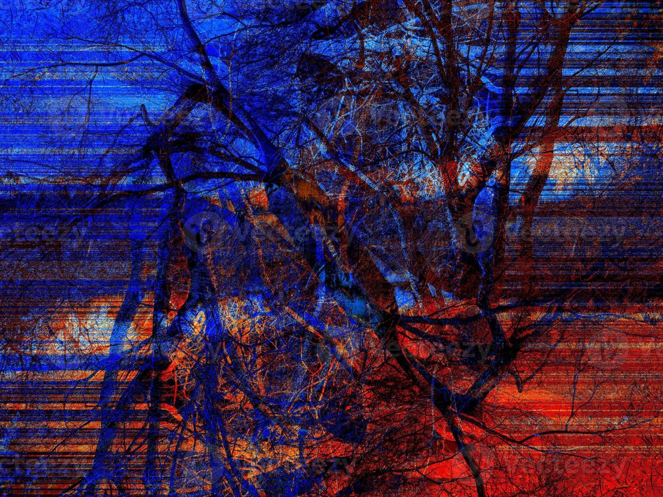 Abstract background in red and blue, with a spectacular rhythm and inserts. photo