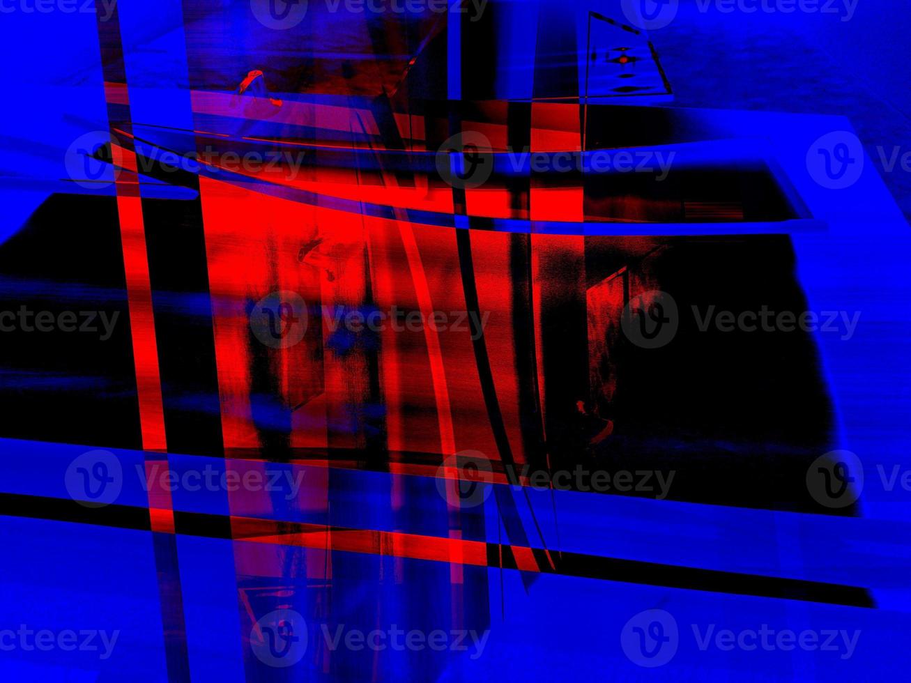 Abstract background in red and blue, with a spectacular rhythm and inserts. photo