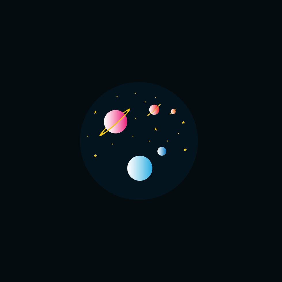 planets, stars, and galaxies in outer space showing the beauty of space vector