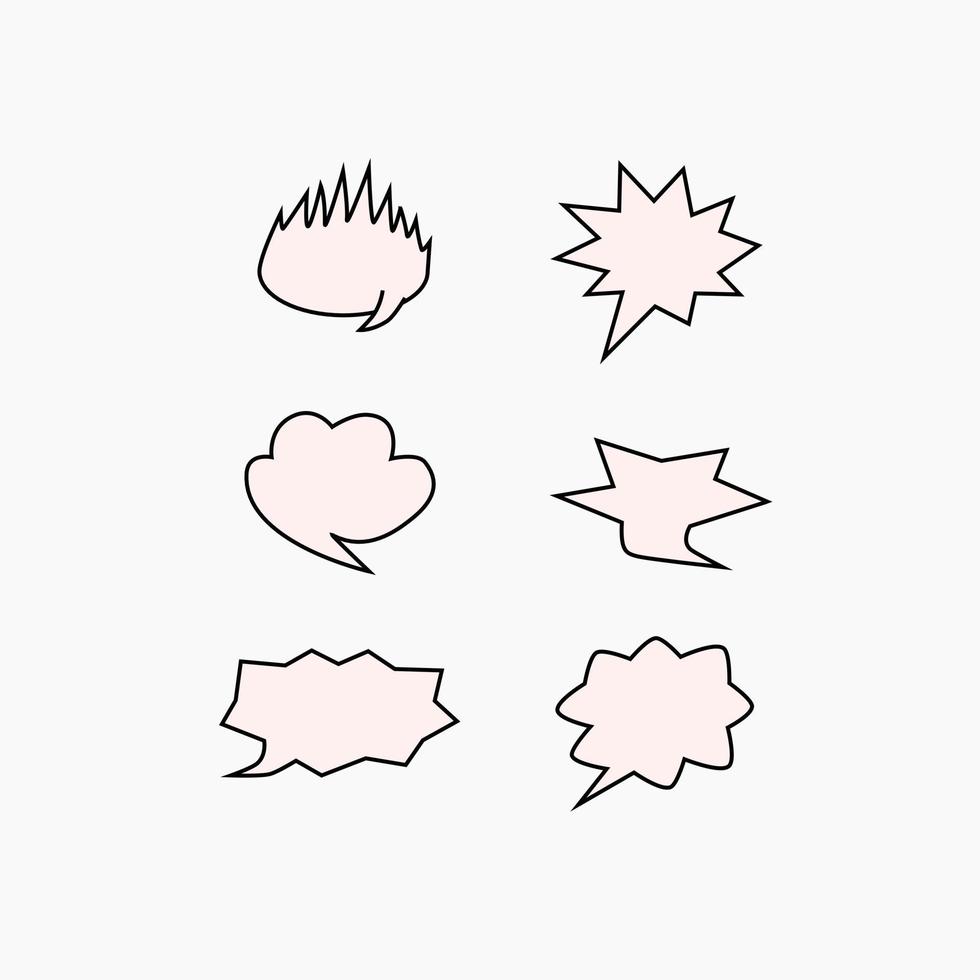 blank white cartoon speech bubbles set with various shape as comic chat boxes for add words, speech, or speaking isolated on white background. vector illustration Speech bubbles vector set