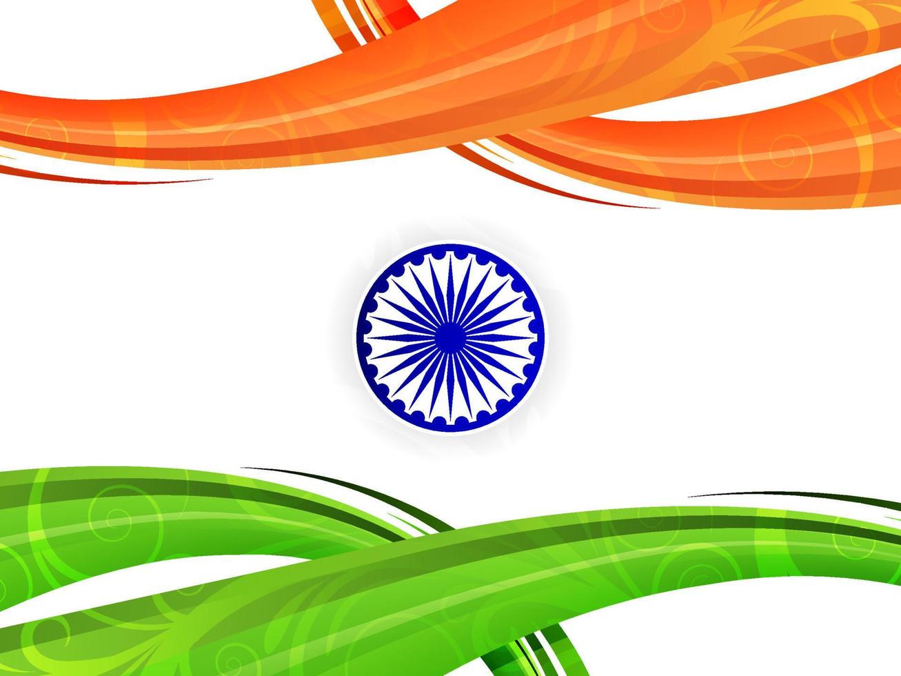 Tricolor Indian flag theme Republic day wave style background vector