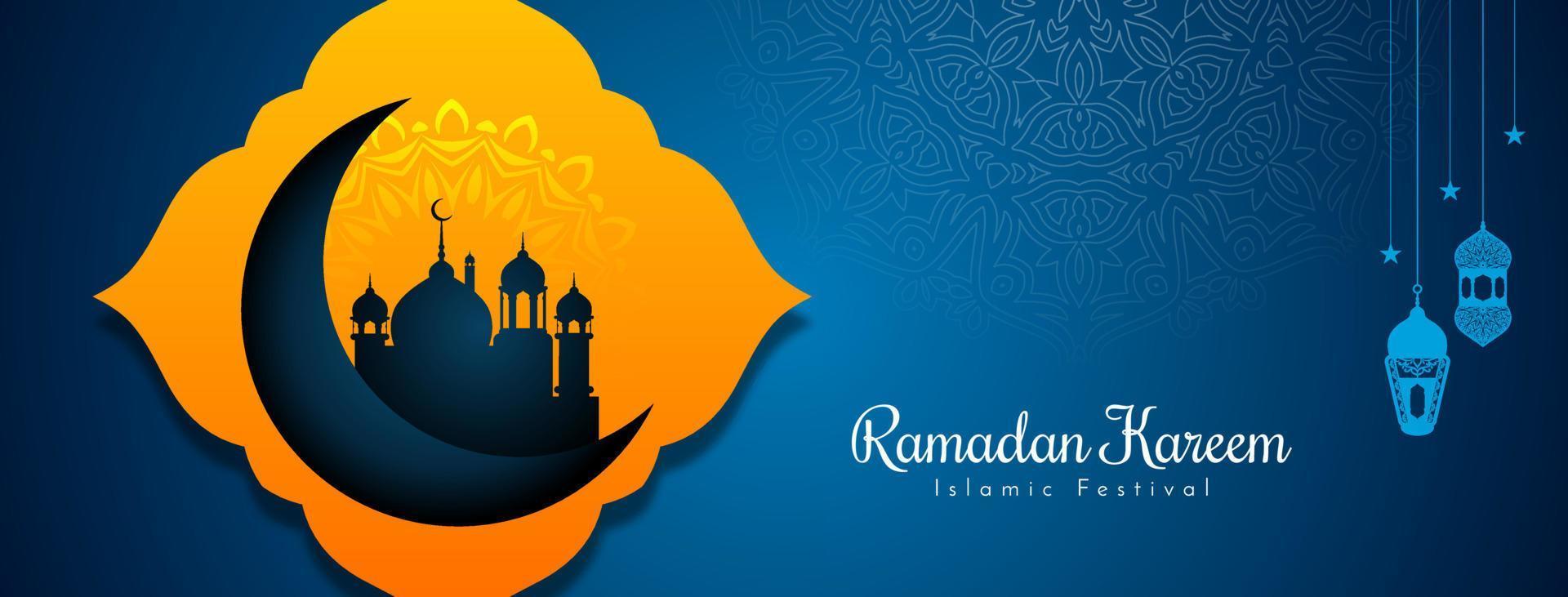 Religious Ramadan Kareem islamic festival banner design vector