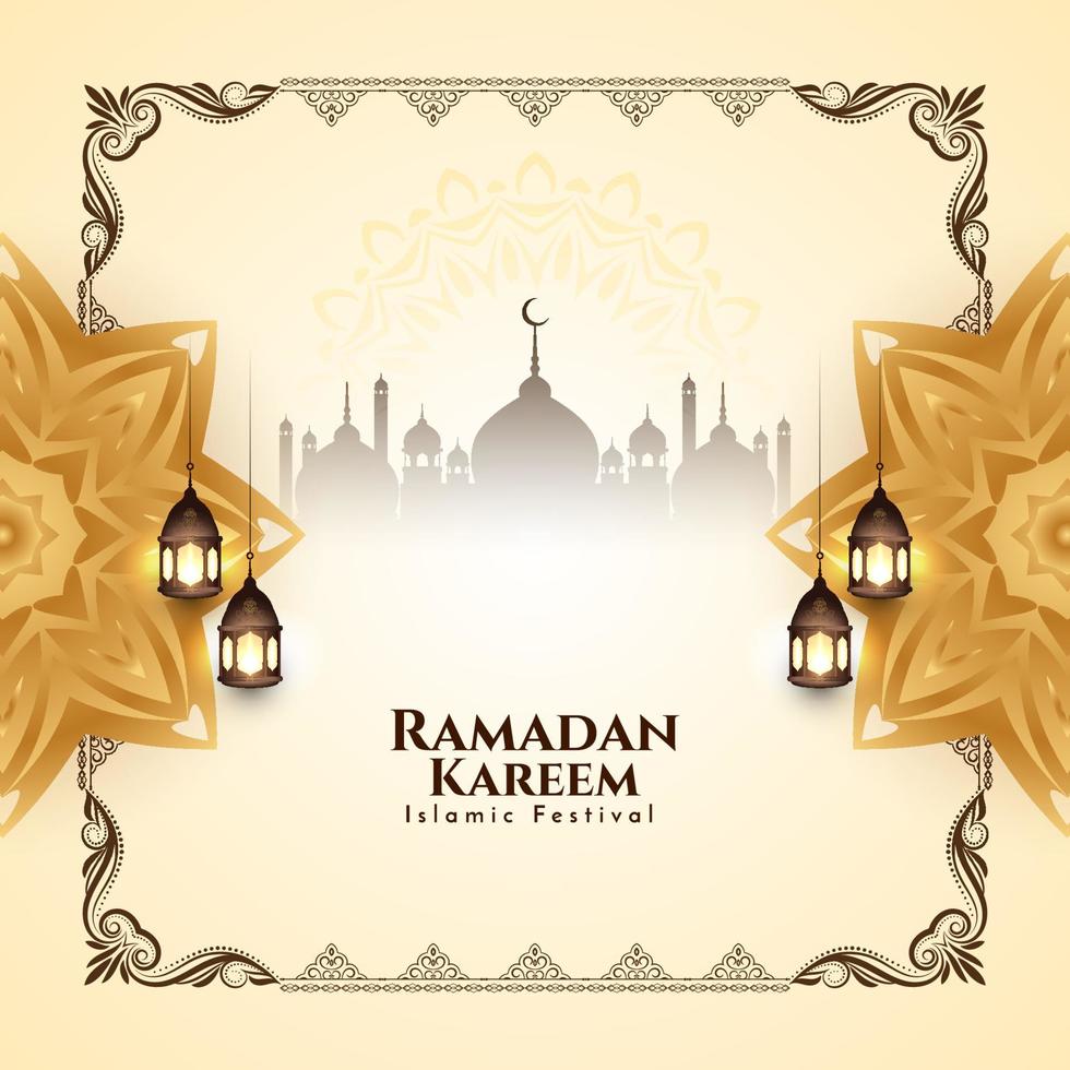 Ramadan Kareem cultural Islamic festival background design vector