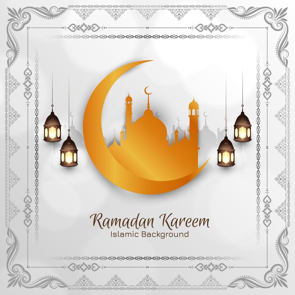 elegante diseño de fondo de saludo del festival sagrado islámico ramadan kareem vector