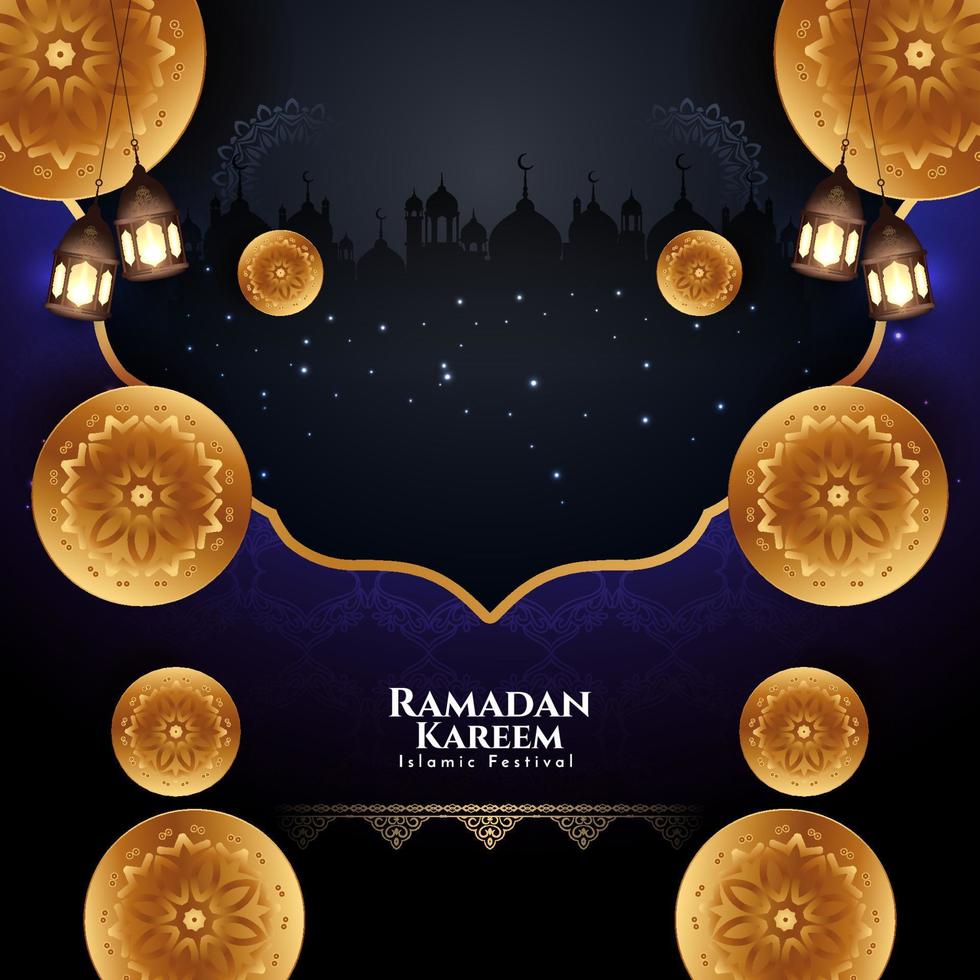 elegante diseño de fondo de saludo del festival sagrado islámico ramadan kareem vector