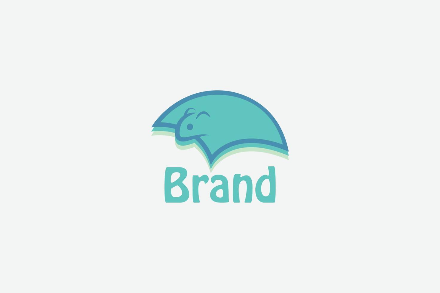 Is a minimalist logo design from the character of a rodent like a squirrel that can fly vector