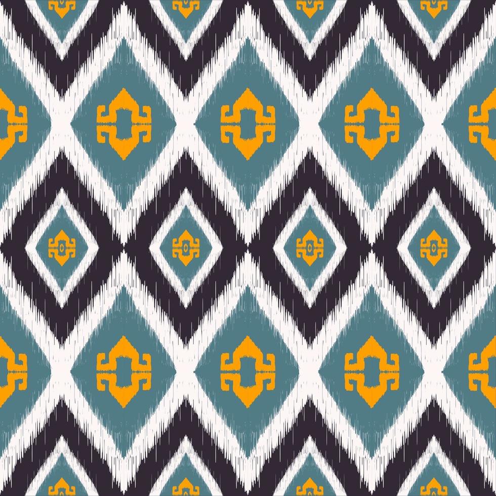 Traditional ikat native aztec rhombus shape seamless pattern background. Ethnic color design. Use for fabric, textile, interior decoration elements, upholstery, wrapping. photo