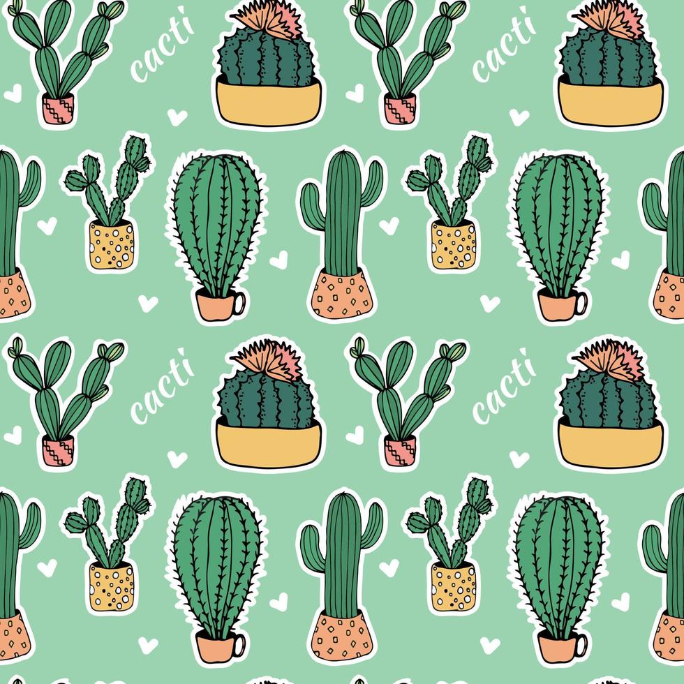 doodle illustration cactus black on white beautiful succulent line art icon vector