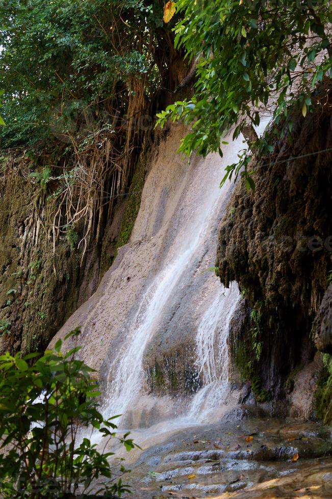 Waterfall closeup selective focus photo