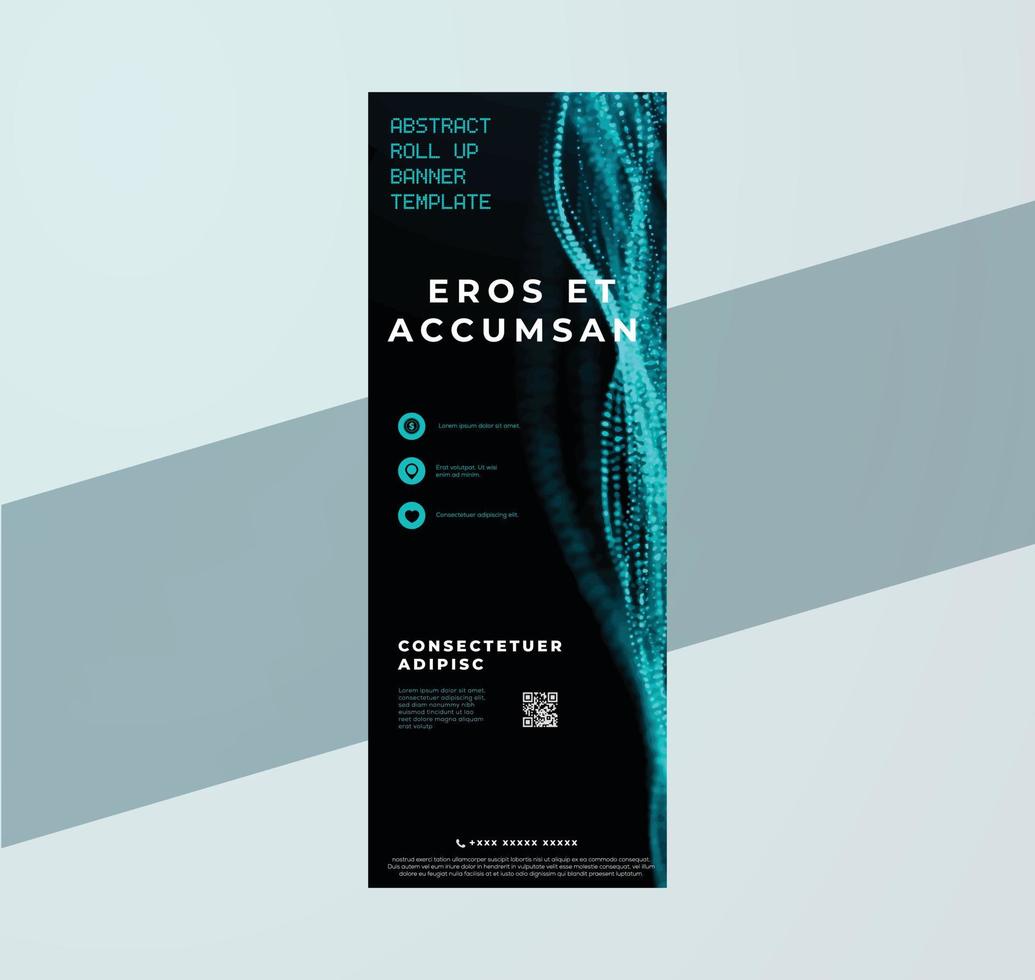 Abstract roll up banner template design vector