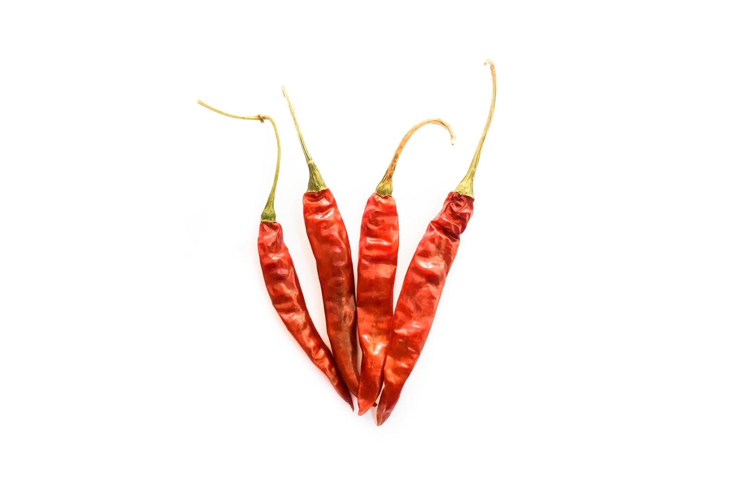 Dry red chillies on a white background photo
