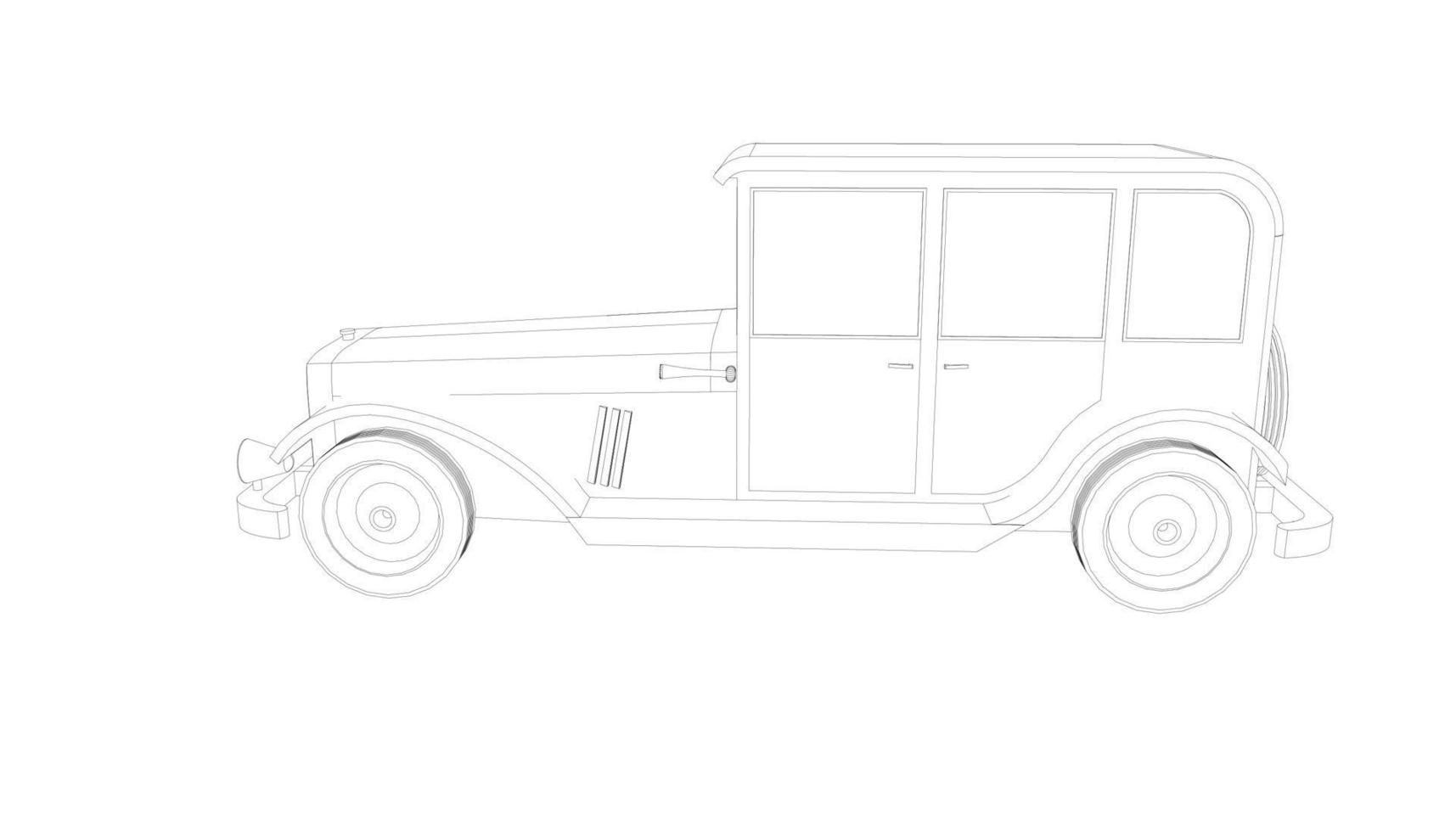 arte lineal de diseño de autos clásicos vector