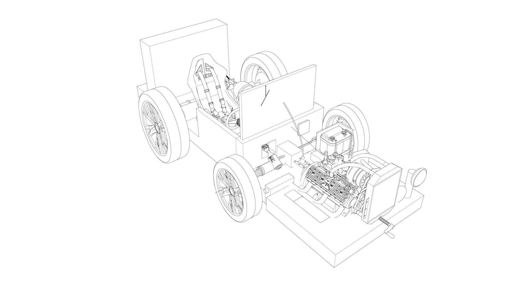 arte lineal de diseño de autos clásicos vector