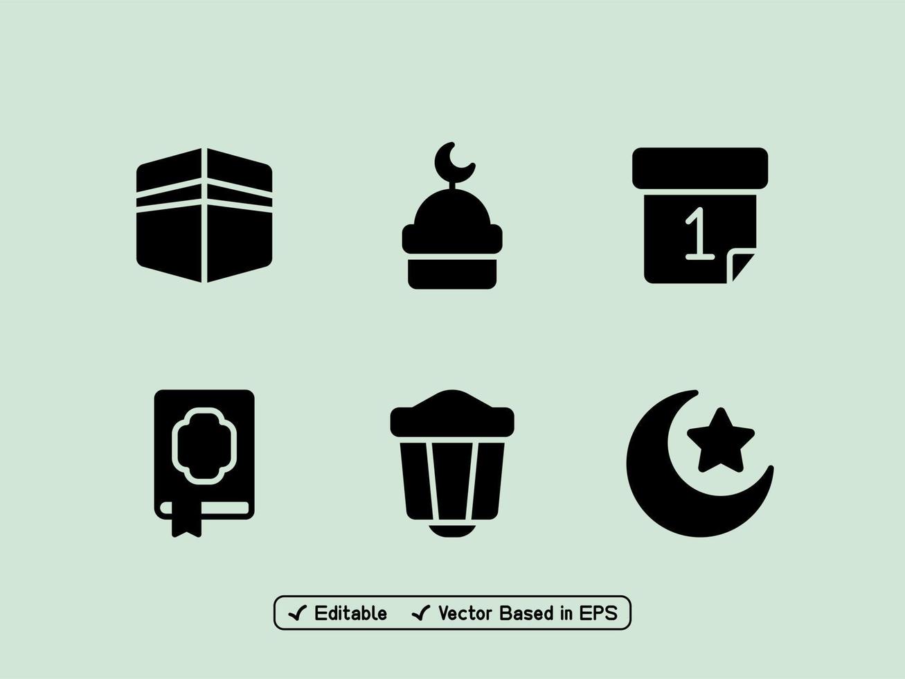 paquete de iconos de ramadán e islam vector