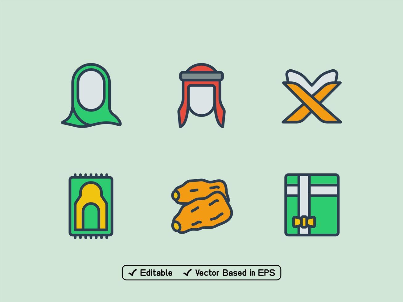 paquete de iconos de ramadán e islam vector