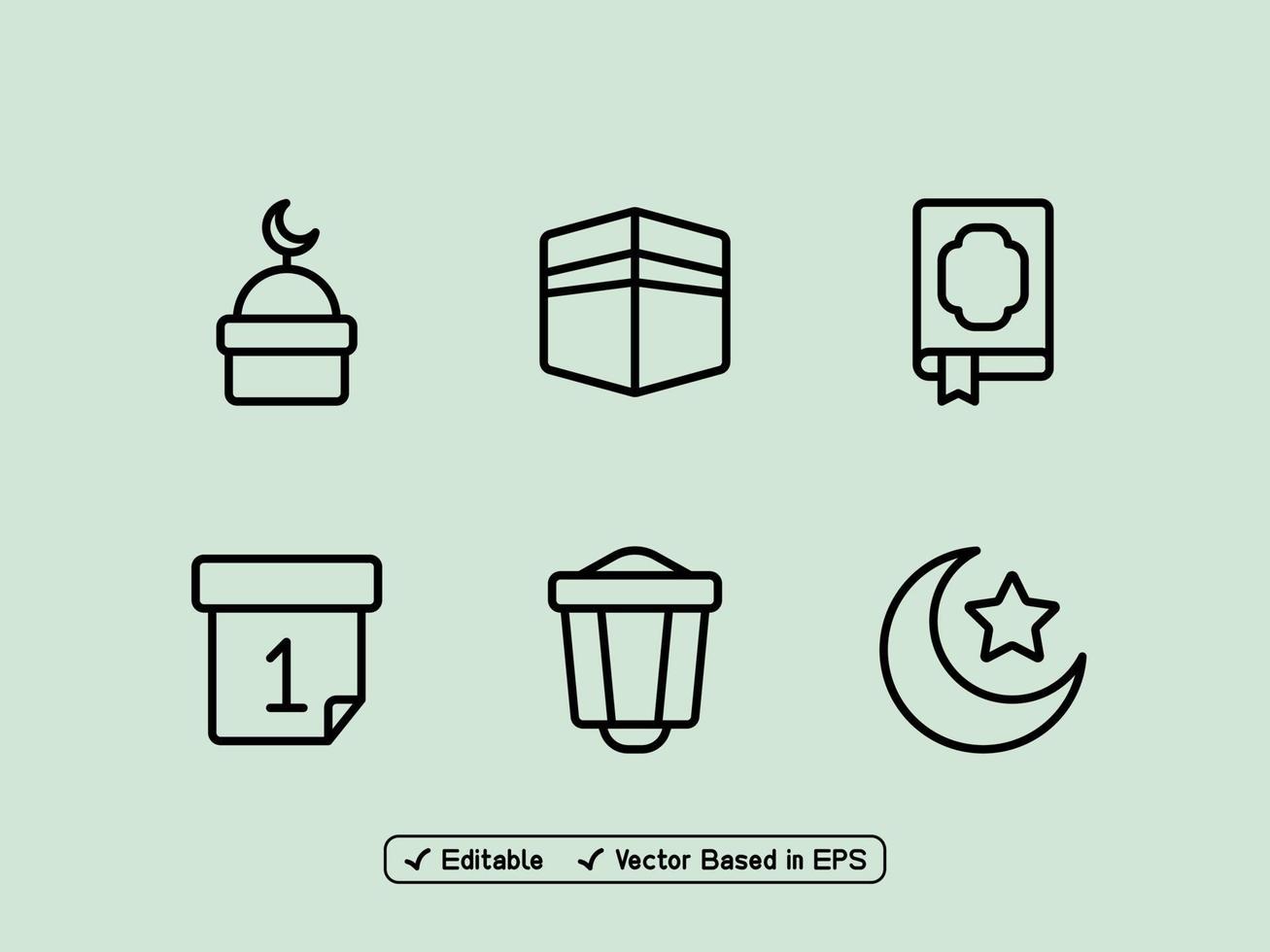 paquete de iconos de ramadán e islam vector