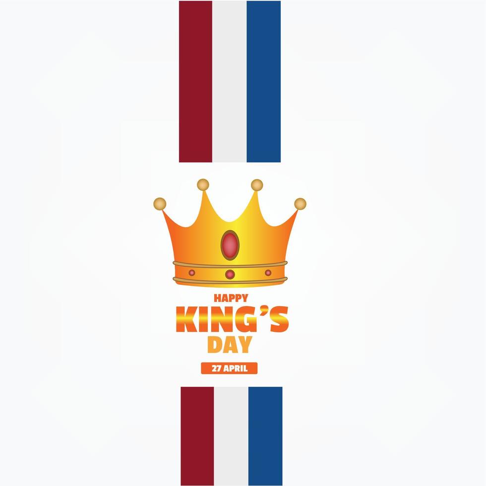 vector graphics of happy kings day good for kings day celebration. flat design. brochure design. flat illustration. Simple and elegant