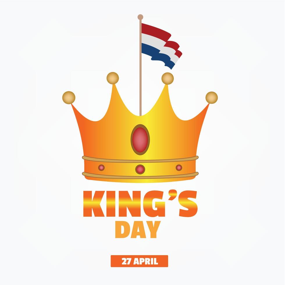 vector graphics of happy kings day good for kings day celebration. flat design. brochure design. flat illustration. Simple and elegant