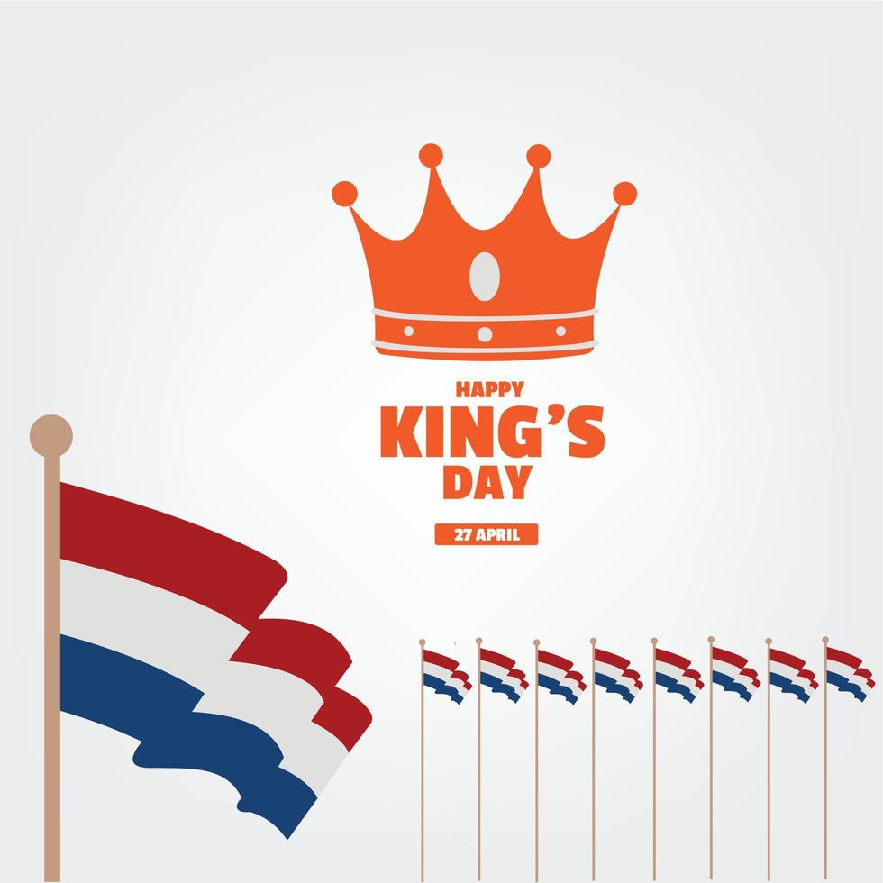 vector graphics of happy kings day good for kings day celebration. flat design. brochure design. flat illustration. Simple and elegant