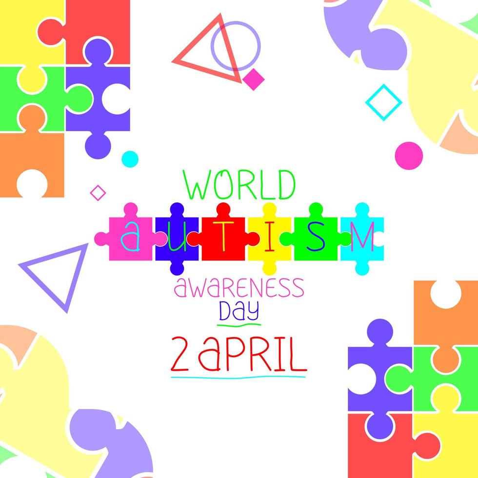 Día Mundial del Autismo. concepto de concienciación sobre el autismo. ilustración médica plana en colores brillantes vector