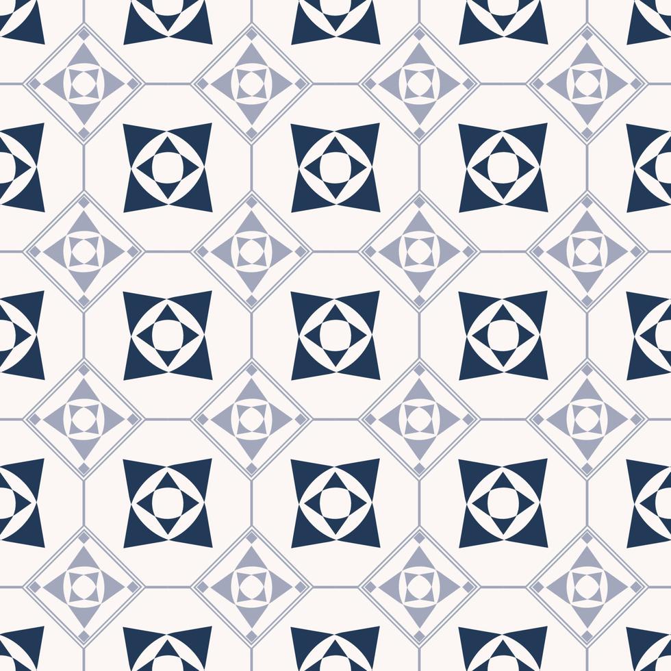 Ethnic blue color simple sino portuguese or peranakan neo classic style seamless pattern background. Use for fabric, interior decoration elements, upholstery, wrapping. vector
