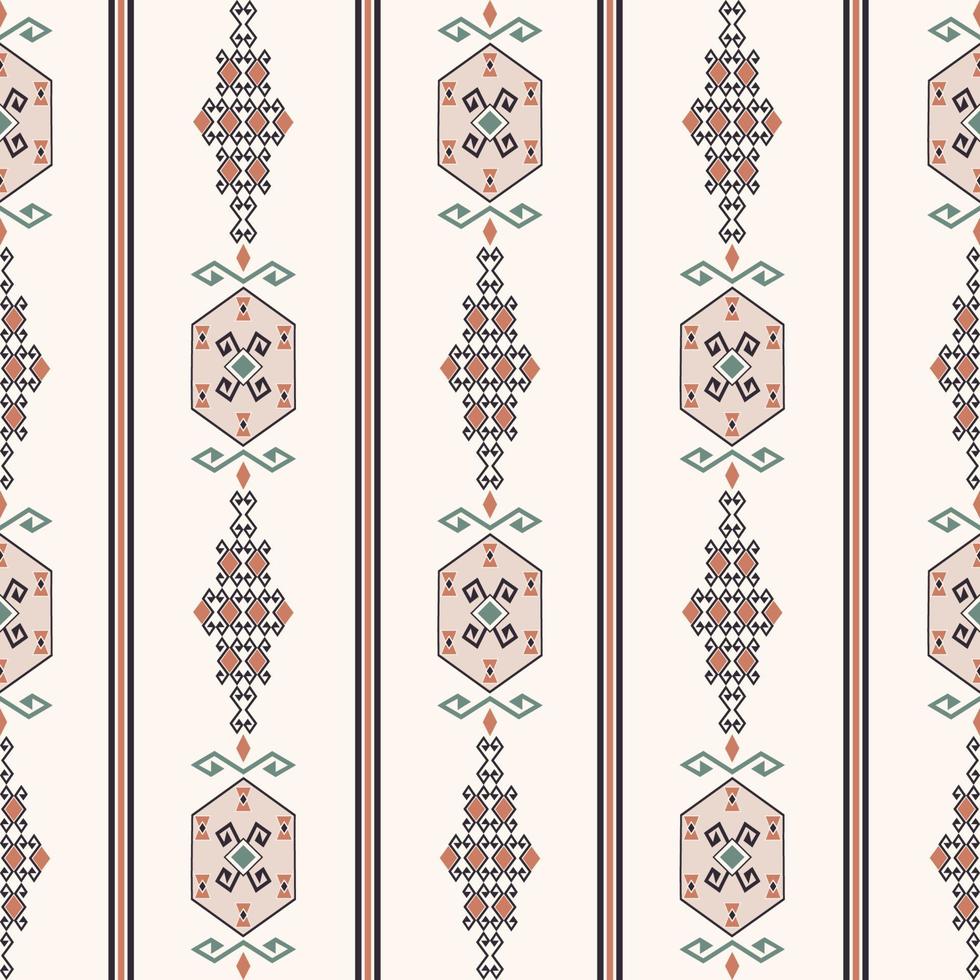 Brown color stripes persian ethnic aztec geometric shape seamless pattern background. Use for fabric, textile, interior decoration elements, upholstery, wrapping. vector