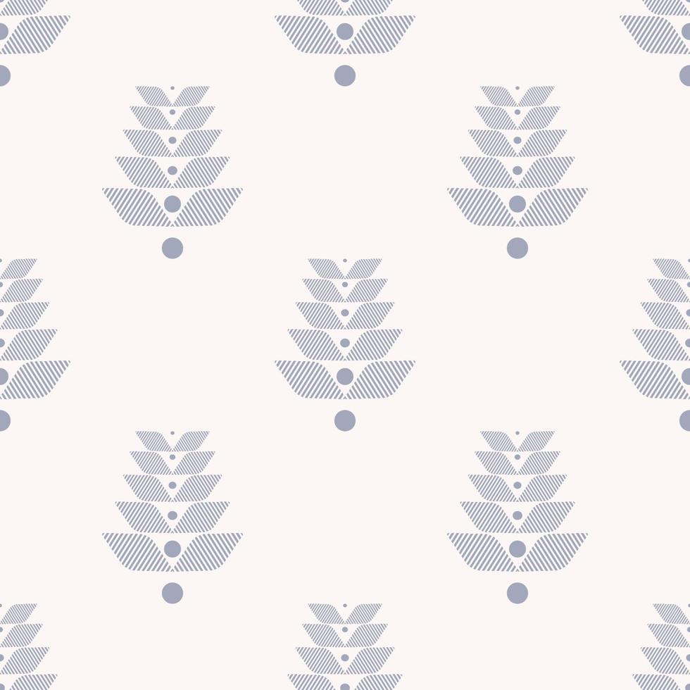 Abstract geometric ethnic flower stripes shape seamless background. Simple Scandinavian blue color pattern design. Use for fabric, textile, interior decoration elements, upholstery, wrapping. vector