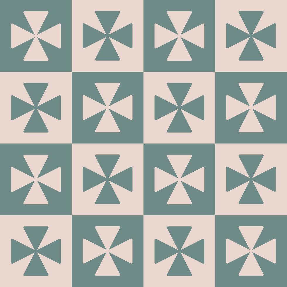 cuadrado a cuadros al azar étnico marruecos color verde crema forma geométrica simple fondo transparente. pequeño patrón de mosaico o mosaico. uso para tela, elementos de decoración de interiores, envoltura. vector