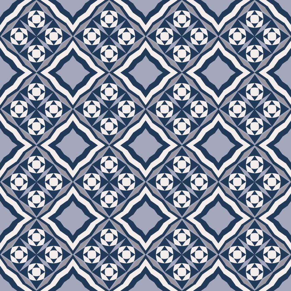 Blue grey color ethnic geometric shape seamless background. Neo classic peranakan pattern design. Use for fabric, textile, interior decoration elements, upholstery, wrapping. vector