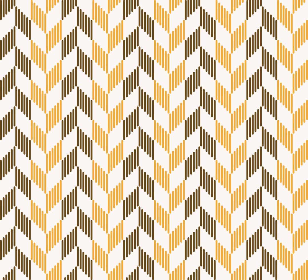 Modern herringbone chevron pattern from small line shape brown yellow color seamless background. Use for fabric, textile, wrapping, packaging, upholstery, interior decoration elements. vector