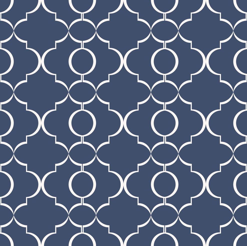 Blue color islamic persian trellis geometric shape seamless pattern background. Use for fabric, textile, interior decoration elements, upholstery, wrapping. vector